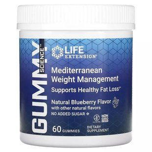 Средство для коррекции веса вкус черники Life Extension (Mediterranean Weight Management) 60 жевательных конфет купить в Киеве и Украине