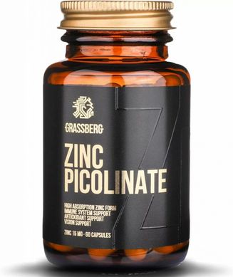 Цинк пиколинат Grassberg (Zinc Picolinate) 15 мг 60 капсул купить в Киеве и Украине