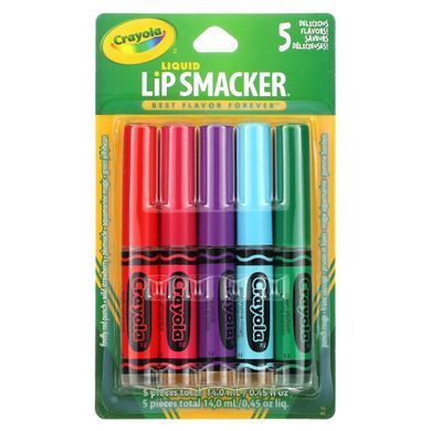 Жидкий блеск для губ, лучший вкус навсегда, Crayola, Liquid Lip Gloss, Best Flavor Forever, Lip Smacker, 5 упаковок по 2,8 мл (0,09 жидких унций) каждая купить в Киеве и Украине
