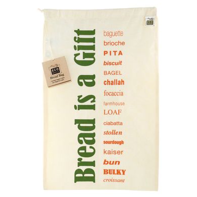 Органічна багаторазова сумка для хліба з набивної бавовняної тканини, ECOBAGS, 1 сумка, ширина 11,5 х висота 18