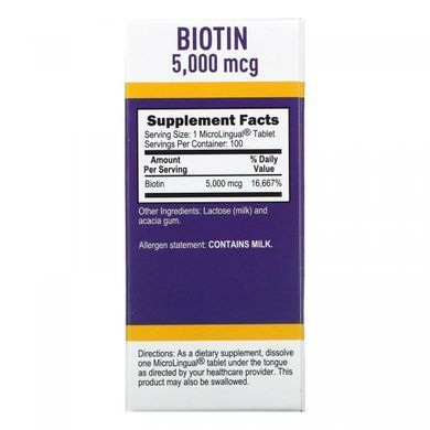Biotin Superior Source 5000 mcg 100 tablets