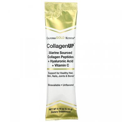 Пептиди морського колагену гіалуронова кислота та вітамін С California Gold Nutrition (CollagenUp) 30 пакетиків