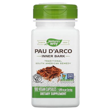 За д'арко, Pau d'Arco, Nature's Way, внутрішня кора, 545 мг, 100 вегетаріанських капсул