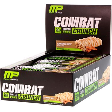 Білкові батончики кориця MusclePharm (Combat Crunch) 12 шт по 63 г