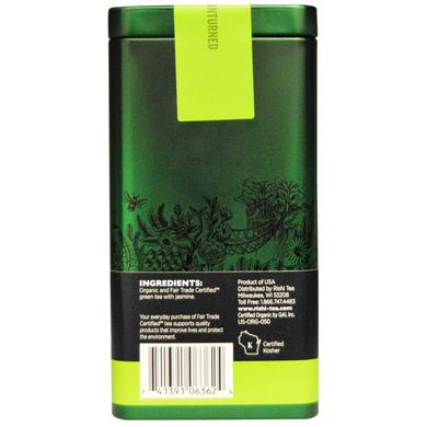 Органический зеленый листовой чай, жасмин, Rishi Tea, 1,94 унции (55 г) купить в Киеве и Украине