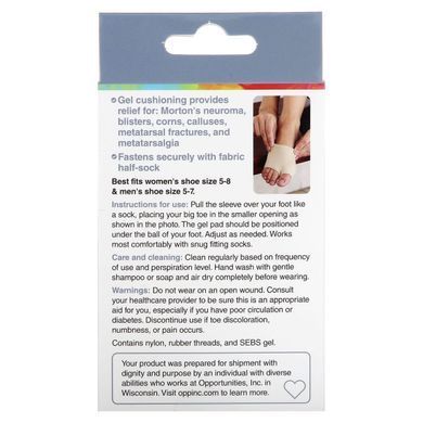 Gel pads for the metatarsus, for foot pain, one size fits all, 1 pair