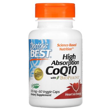 Коензим Q-10 з біоперіном Doctor's Best (CoQ10 with Bioperine) 100 м 60 капсул