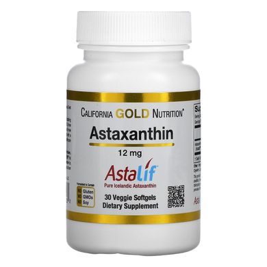 Астаксантин Асталиф California Gold Nutrition (Astaxanthin Astalif) 12 мг 30 вегетарианских капсул купить в Киеве и Украине