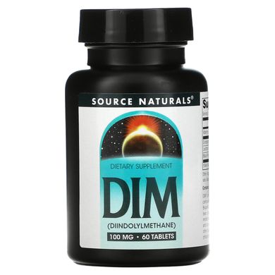 ДІМ, (Дііндолілметан), DIM (Diindolylmethane), Source Naturals, 100 мг, 60 таблеток