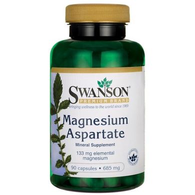 Магній аспартат, Magnesium Aspartate, Swanson, 133 мг, 90 капсул