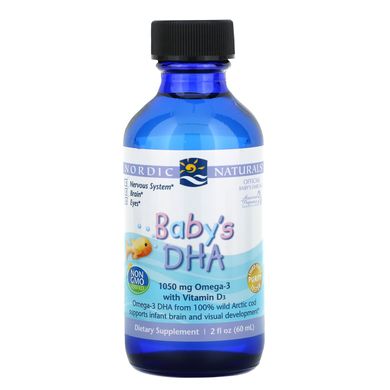 ДГК для детей с витамином Д, Baby's DHA Liquid, Nordic Naturals, 3, 2 жидких унций (60 мл) купить в Киеве и Украине