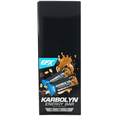 EFX Sports, Энергетический батончик Karbolyn, шоколадная крошка с арахисовым маслом, 12 батончиков, 2,12 (60 г) каждый купить в Киеве и Украине