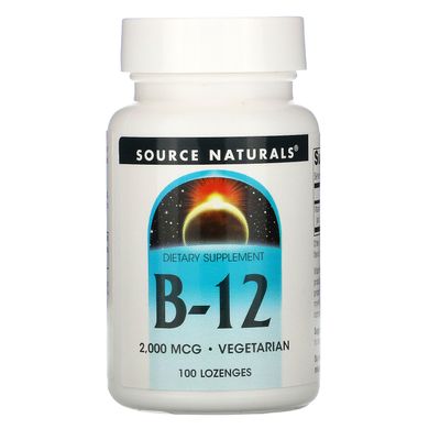 Вітамін B12 метилкобаламін Source Naturals (MethylCobalamin B12 Fast Melt) 2000 мкг 100 таблеток