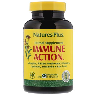 Вітаміни для імунітету Nature's Plus (Immune Action) 120 рослинних капсул