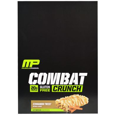 Білкові батончики кориця MusclePharm (Combat Crunch) 12 шт по 63 г