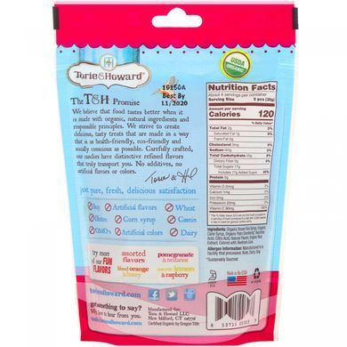 Organic, chewy fruit candies, pomegranate and nectarine, Torie & Howard, 4 oz (113.4 g)
