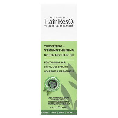 Petal Fresh, Hair ResQ&reg;, Rosemary Hair Oil, Thickening + Strengthening, 2 fl oz (60 ml)