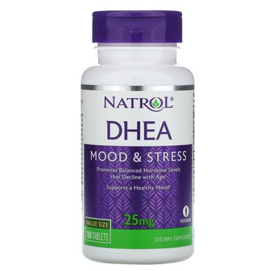 ДГЕА, настрій і стрес, DHEA, Mood, Stress, Natrol, 25 мг, 180 таблеток