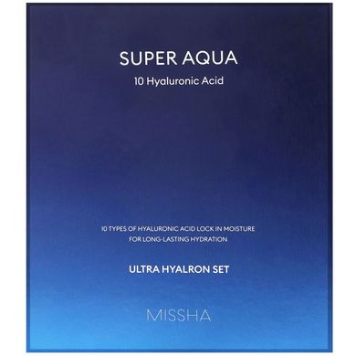 Набір продуктів від бренду Missha, Super Aqua Ultra Hyalron, Missha, набір з 4-ох продуктів