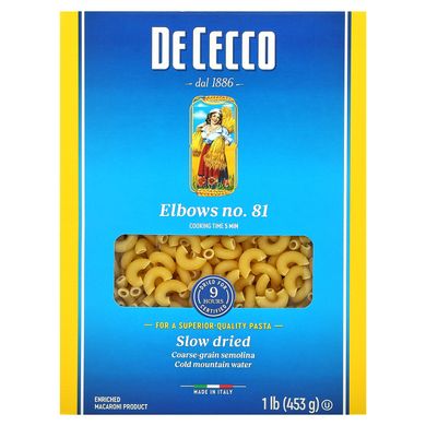 De Cecco, Elbows No. 81, 1 фунт (453 г)