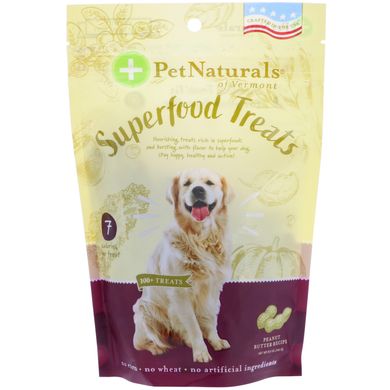 Суперпродукти для собак, рецепт арахісової олії, 100+ ласощі, Pet Naturals of Vermont, 240 г