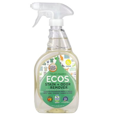 Earth Friendly Products, Ecos, засіб для видалення плям і запахів, лимон, 22 рідкі унції (650 мл)