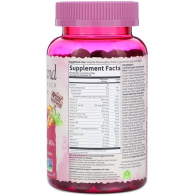 Мультивітаміни для жінок 40+ органік для веганів смак ягід Garden of Life (Women's Multi Mykind Organics) 120 жувальних цукерок