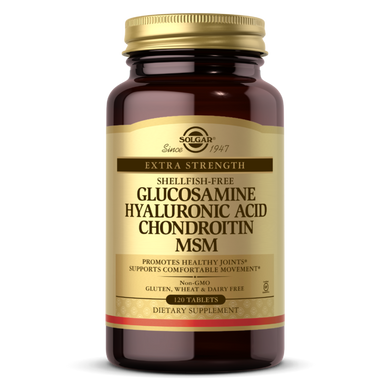 Глюкозамін Гіалуронова кислота Хондроїтин і МСМ Solgar (Glucosamine Hyaluronic Acid Chondroitin MSM) 120 таблеток