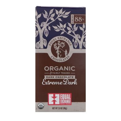 Органічний продукт, Темний шоколад, Дуже темний, Equal Exchange, 2,8 унц (80 г)