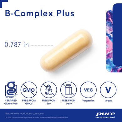 Комплекс вітамінів В Pure Encapsulations (B-Complex Plus) 60 капсул