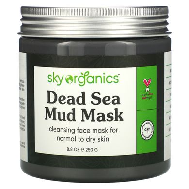 Грязьова маска Мертвого моря, Sky Organics, 8,8 рідкої унції (250 г)