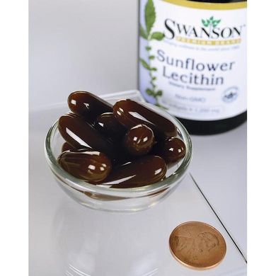 Соняшник лецитин без ГМО, Sunflower Lecithin Non-GMO, Swanson, 1,200 мг, 90 капсул