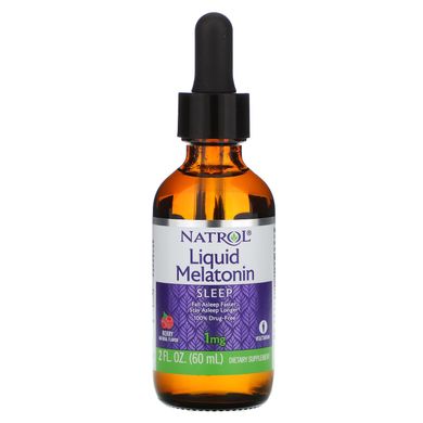 Рідкий мелатонін сон ягідний ароматизатор Natrol (Liquid Melatonin Sleep Berry Natural Flavor) 1 мг 60 мл