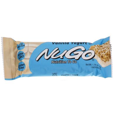 Поживний батончик, ванільний йогурт, NuGo Nutrition, 15 батончиків, 50 г кожен