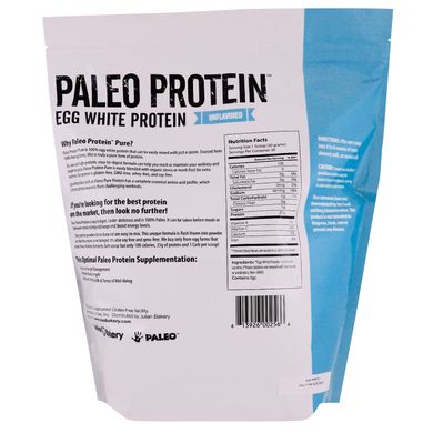 Paleo Protein, протеїн яєчного білка, без аромату, Julian Bakery, 2 фунта (907 г)