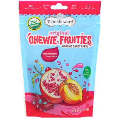 Органічні, жувальні фруктові цукерки, гранат і нектарин, Torie,Howard, 4 унц (113,4 г)