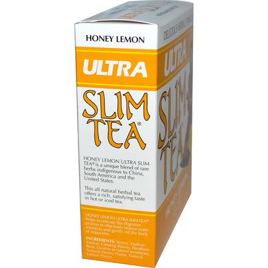 Чай для похудения Ultra Slim, мед с лимоном, Hobe Labs, 24 пакетика травяного чая, 1,69 унции (48 г) купить в Киеве и Украине