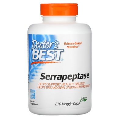Серрапептаза Doctor's Best (Serrapeptase) 40000 СПУ 270 капсул