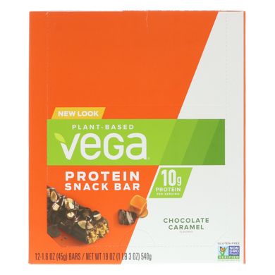 Протеиновые батончики, шоколад и карамель, Vega, 12 батончик, 1,6 унц. (45 г) каждый купить в Киеве и Украине