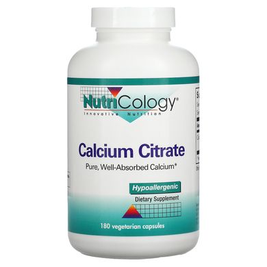 Цитрат кальцію, Calcium Citrate, Nutricology, 180 рослинних капсул
