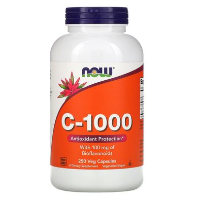 Вітамін С з біофлавоноїдами Now Foods (C -1000 Vitamin C with of Bioflavonoids) 1000 мг 250 рослинних капсул