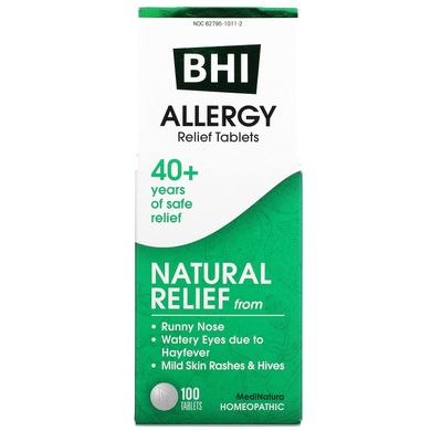 BHI, засіб від алергії, MediNatura, 100 таблеток
