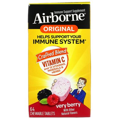 Вітамін С зі смаком ягід AirBorne (Vitamin C) 64 жувальні таблетки