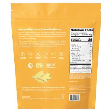 Hydration Mix, Golden Hour Ginger Turmeric, Cure Hydration, 14 packets of 9.5 g (0.34 oz) each.