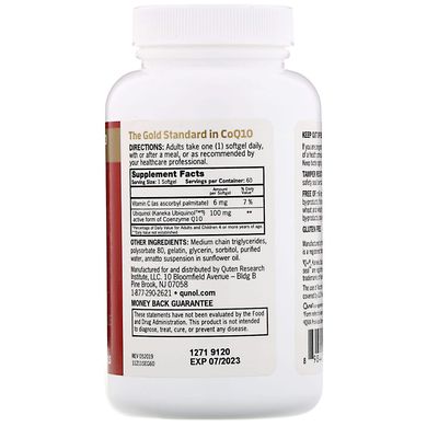 Мега CoQ10 з убіхінолом, Qunol, 100 мг, 60 капсул