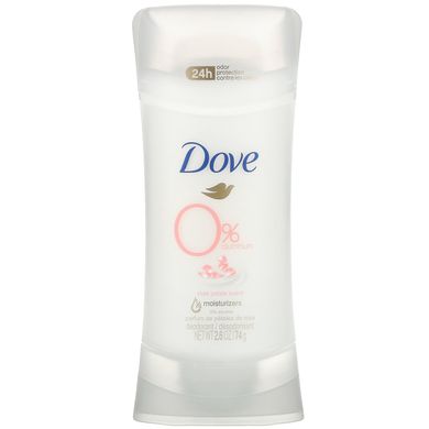 Dove, Дезодорант з 0% алюмінію, аромат пелюсток троянди, 2,6 унції (74 г)