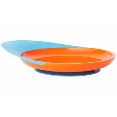 Тарілка для дітей оранжево-блакитна Boon (Catch Plate Toddler Plate with Spill Catcher 9 + Months Orange/Blue) 1 шт