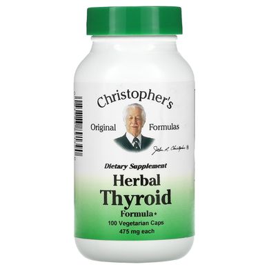 Трав'яна формула для щитовидної залози Christopher's Original Formulas (Herbal Thyroid) 475 мг 100 капсул