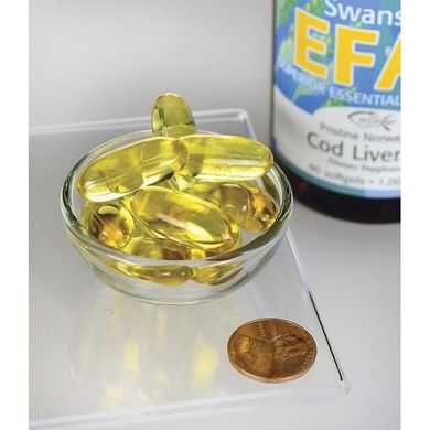 Олія печінки тріски незаймані, Pristine Norweгian Cod Liver Oil, Swanson, 1 г, 60 капсул