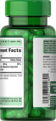 Потрійний магнієвий порошок комплекс, Triple Magnesium Complex, Puritan's Pride, 400 мг Trial Size, 30 капсул